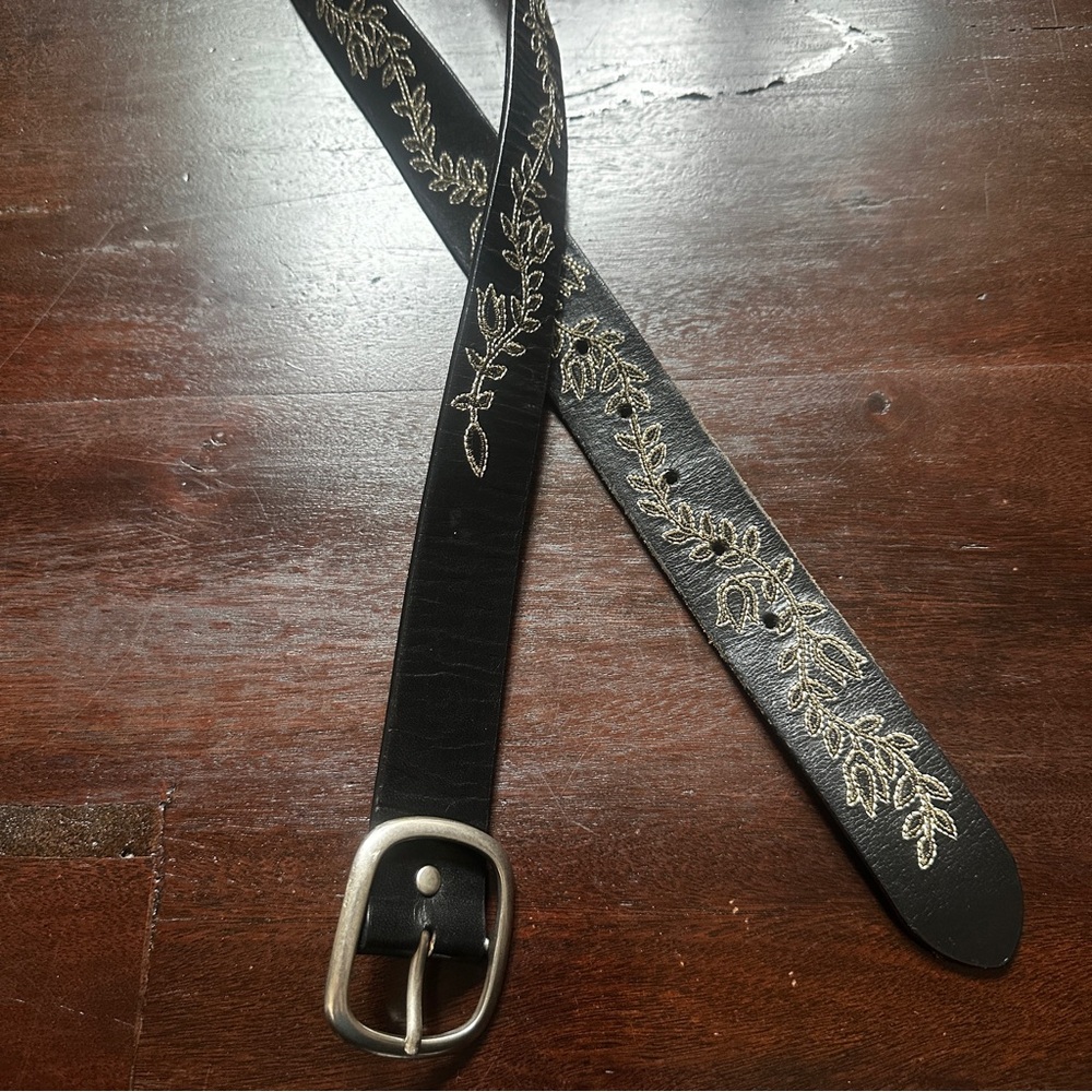 Leather Embroidered Belt